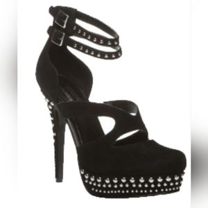 Sparkle by Perez Hilton- Studded Faux Suede Platform
